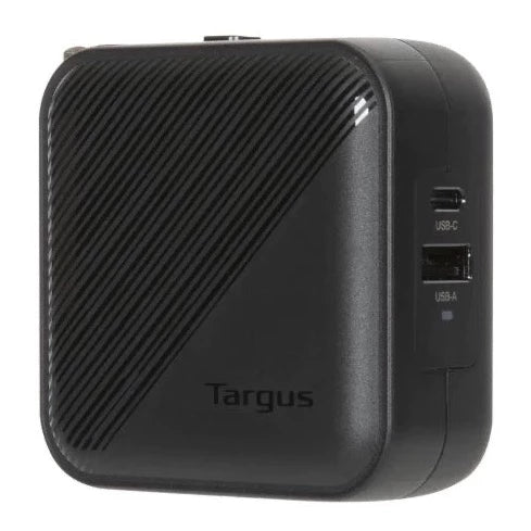 Targus Universal 65 W dobbeltports vægoplader - med rejseadaptere